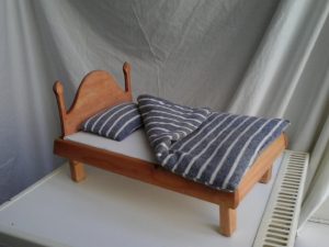 Small bed made for puppet theatre  26 x 42 cm